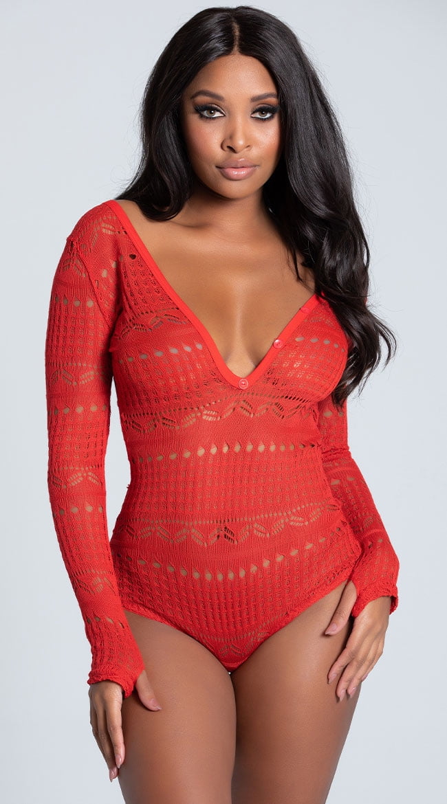 Seven Til Midnight Cozy Sweater Romper Long Sleeve Romper