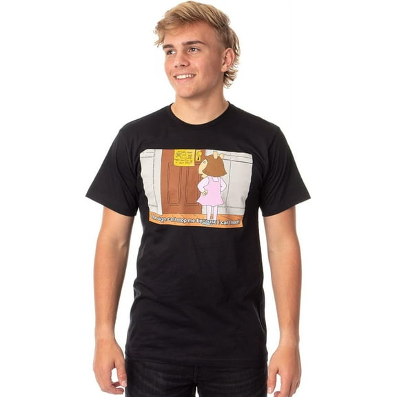 Seven Times Six Arthur Mens' D.W. Can't Read Meme Graphic T-Shirt