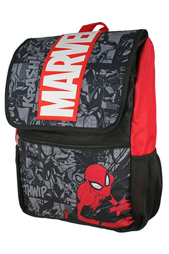 Marvel Spiderman Unisex Travel School Laptop Backpack, Black