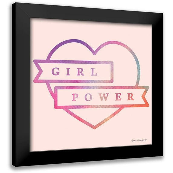 Seven Trees Design 12x12 Black Modern Framed Museum Art Print Titled - Girl Power IV