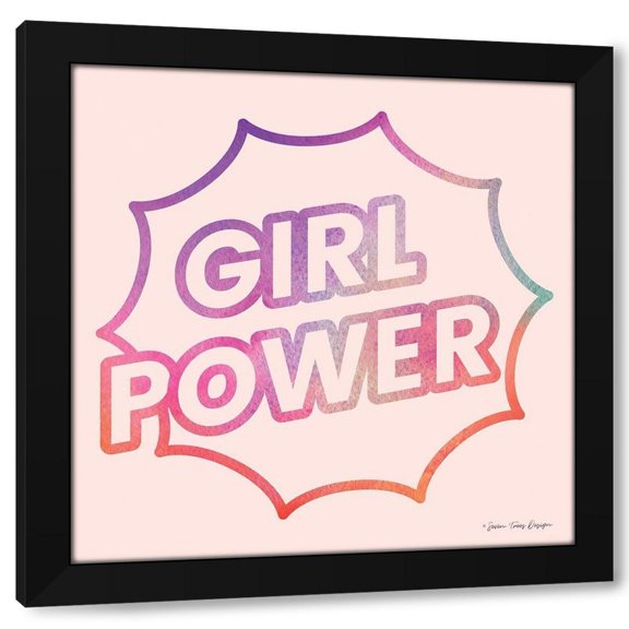 Seven Trees Design 12x12 Black Modern Wood Framed Wall Art Titled - Girl Power I
