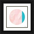 thumbnail image 1 of Seven Trees Design 12x12 Black Ornate Wood Framed with Double Matting Museum Art Print Titled - Pink Marble Circle II, 1 of 4