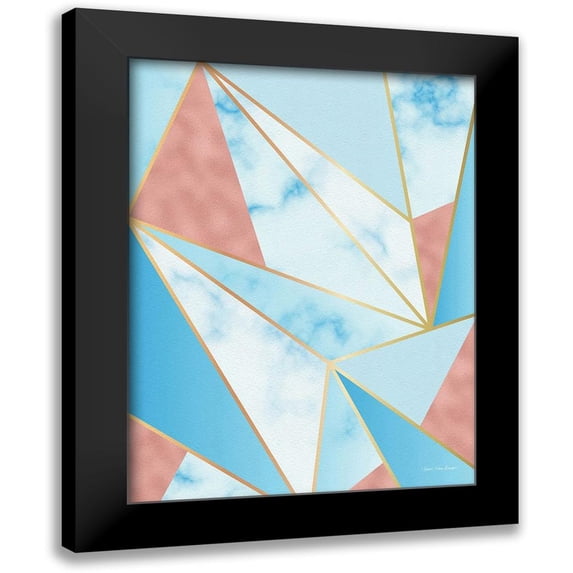 Seven Trees Design 12x14 Black Modern Framed Museum Art Print Titled - Geometric Sky