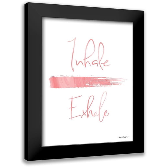 Seven Trees Design 12x14 Black Modern Framed Museum Art Print Titled - Inhale, Exhale