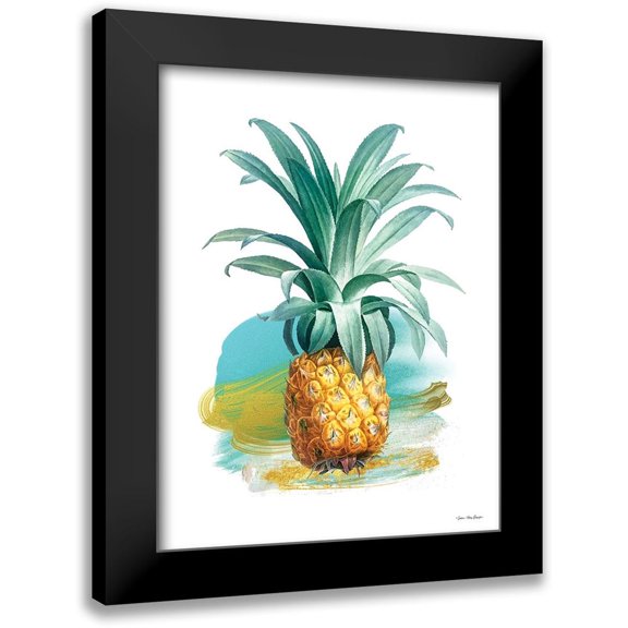 Seven Trees Design 12x14 Black Modern Framed Museum Art Print Titled - Pineapple II