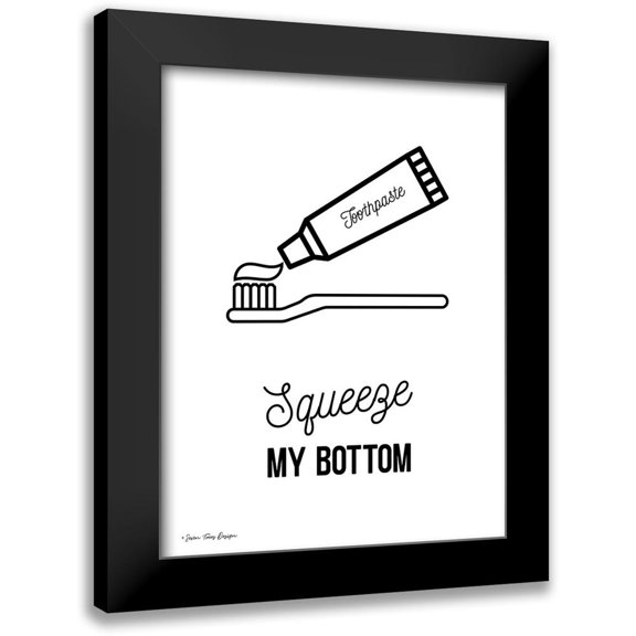 Seven Trees Design 12x14 Black Modern Framed Museum Art Print Titled - Squeeze My Bottom