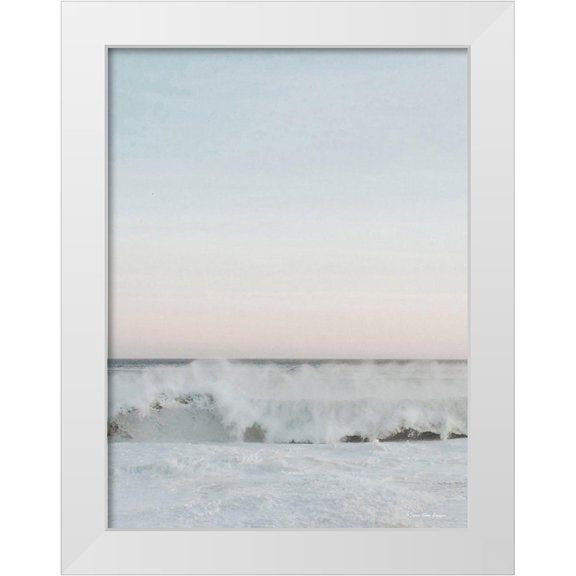 Seven Trees Design 12x14 White Modern Wood Framed Museum Art Print Titled - The Waves II