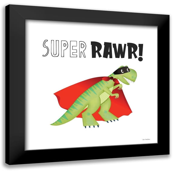 Seven Trees Design 15x15 Black Modern Framed Museum Art Print Titled - Super Rawr!