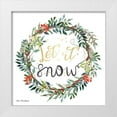 thumbnail image 1 of Seven Trees Design 15x15 White Modern Wood Framed Museum Art Print Titled - Let It Snow Wreath, 1 of 4