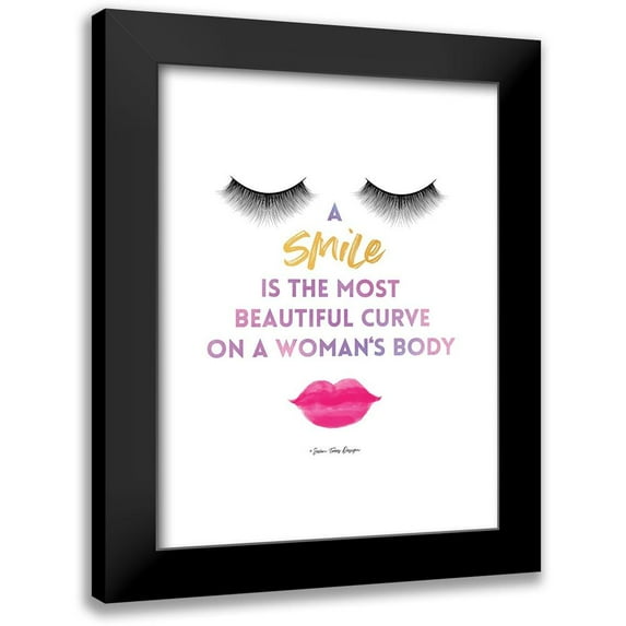Seven Trees Design 15x18 Black Modern Framed Museum Art Print Titled - A Smile