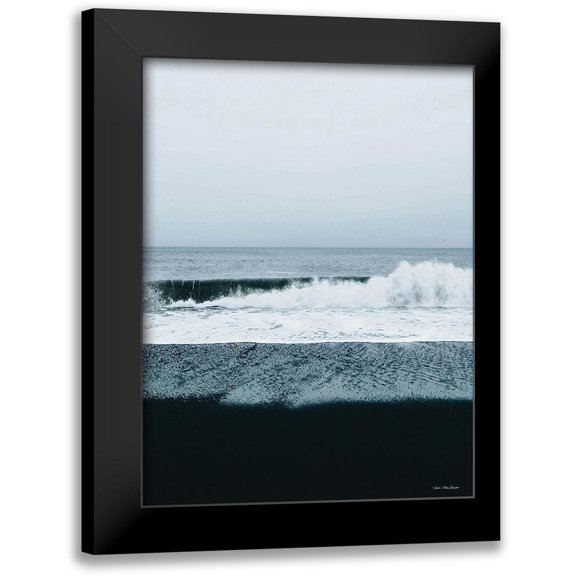 Seven Trees Design 15x18 Black Modern Framed Museum Art Print Titled - Black Beach