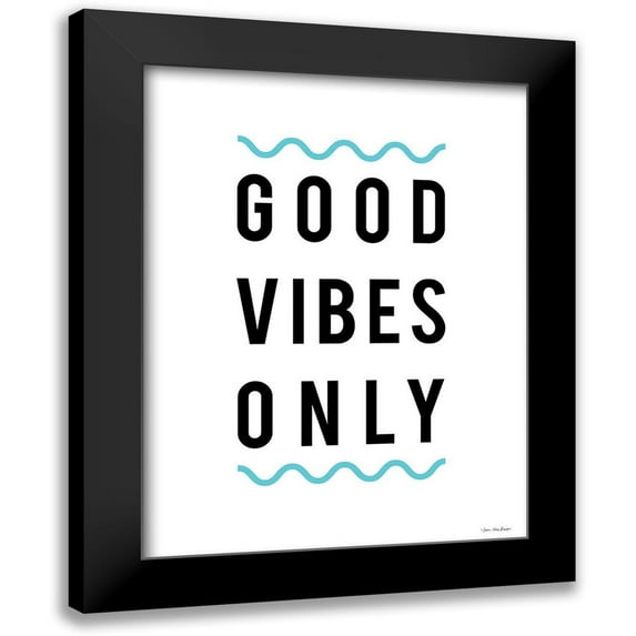Seven Trees Design 15x18 Black Modern Framed Museum Art Print Titled - Good Vibes Only