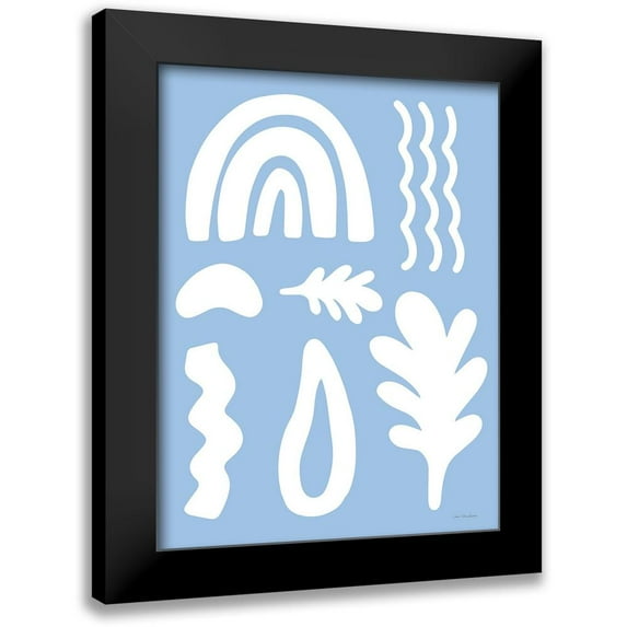 Seven Trees Design 15x18 Black Modern Framed Museum Art Print Titled - Happy Shapes