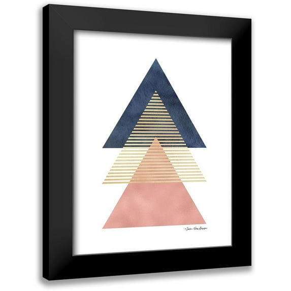 Seven Trees Design 15x18 Black Modern Framed Museum Art Print Titled - Triangles II
