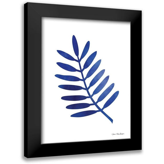 Seven Trees Design 15x18 Black Modern Framed Museum Art Print Titled - Watercolor Blue Paint II