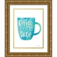 thumbnail image 1 of Seven Trees Design 15x18 Gold Ornate Wood Framed with Double Matting Museum Art Print Titled - Coffee Before Talkie, 1 of 4