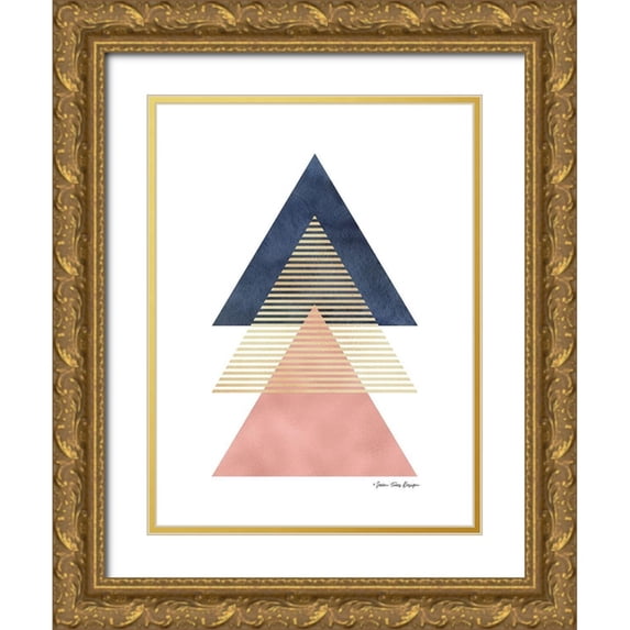 Seven Trees Design 15x18 Gold Ornate Wood Framed with Double Matting Museum Art Print Titled - Triangles II