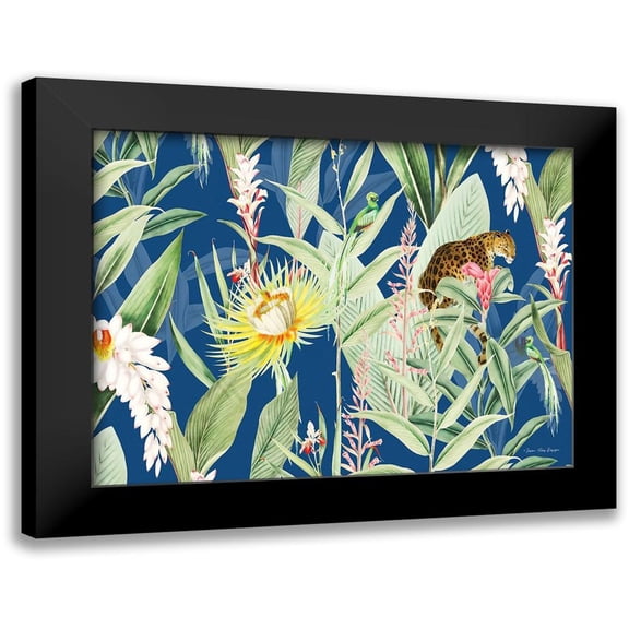 Seven Trees Design 18x15 Black Modern Framed Museum Art Print Titled - Leopard Flowers