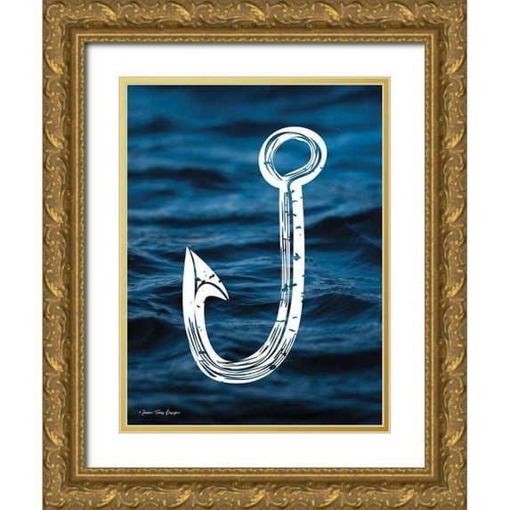 Seven Trees Design 25x32 Gold Ornate Wood Framed with Double Matting Museum Art Print Titled - Fishing