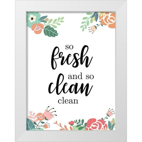 Seven Trees Design 25x32 White Modern Wood Framed Museum Art Print Titled - So Fresh and So Clean