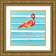 thumbnail image 1 of Seven Trees Design 26x26 Gold Ornate Wood Framed with Double Matting Museum Art Print Titled - Tropical Life Flamingo II, 1 of 4