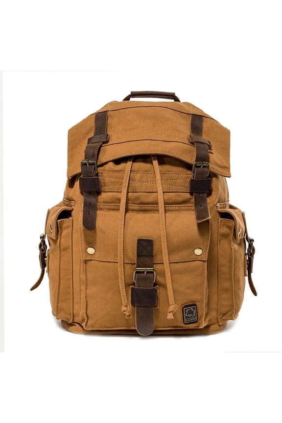 Seven-color Cotton Retro Men's Rucksack Outdoor Travel Bag,Army Green