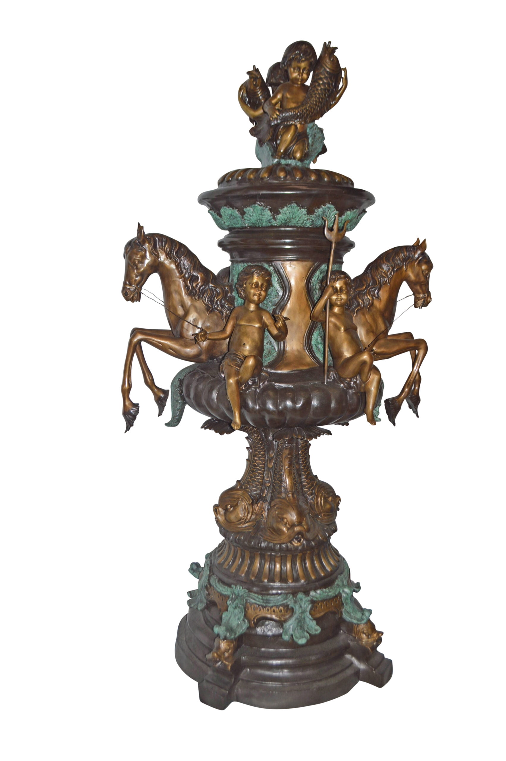 Nifao Seven Feet Tall Tiered Pond – Outdoor Bronze Fountain, Garden Water Feature, 46"L x 46"W x 84"H