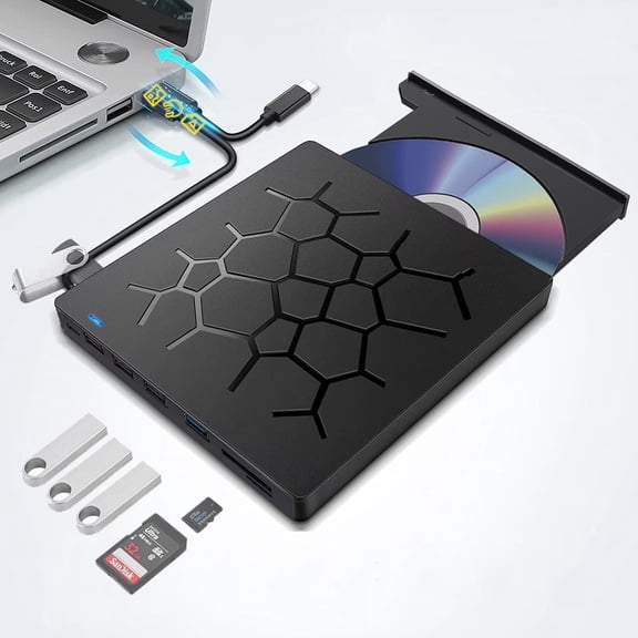 Seven-in-one multi-function external optical drive computer USB optical disc drive ultra-thin 01 external burner to read and write DVD