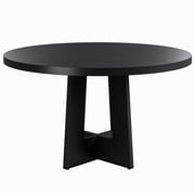 42-inch Round Dining Table for 4, Ultra-Stable 7-Leg Design Modern Kitchen Table, Solid Breakfast Nook & Office Desk, Easy Assembly
