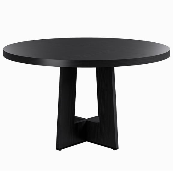 42-inch Round Dining Table for 4, Ultra-Stable 7-Leg Design Modern Kitchen Table, Solid Breakfast Nook & Office Desk, Easy Assembly