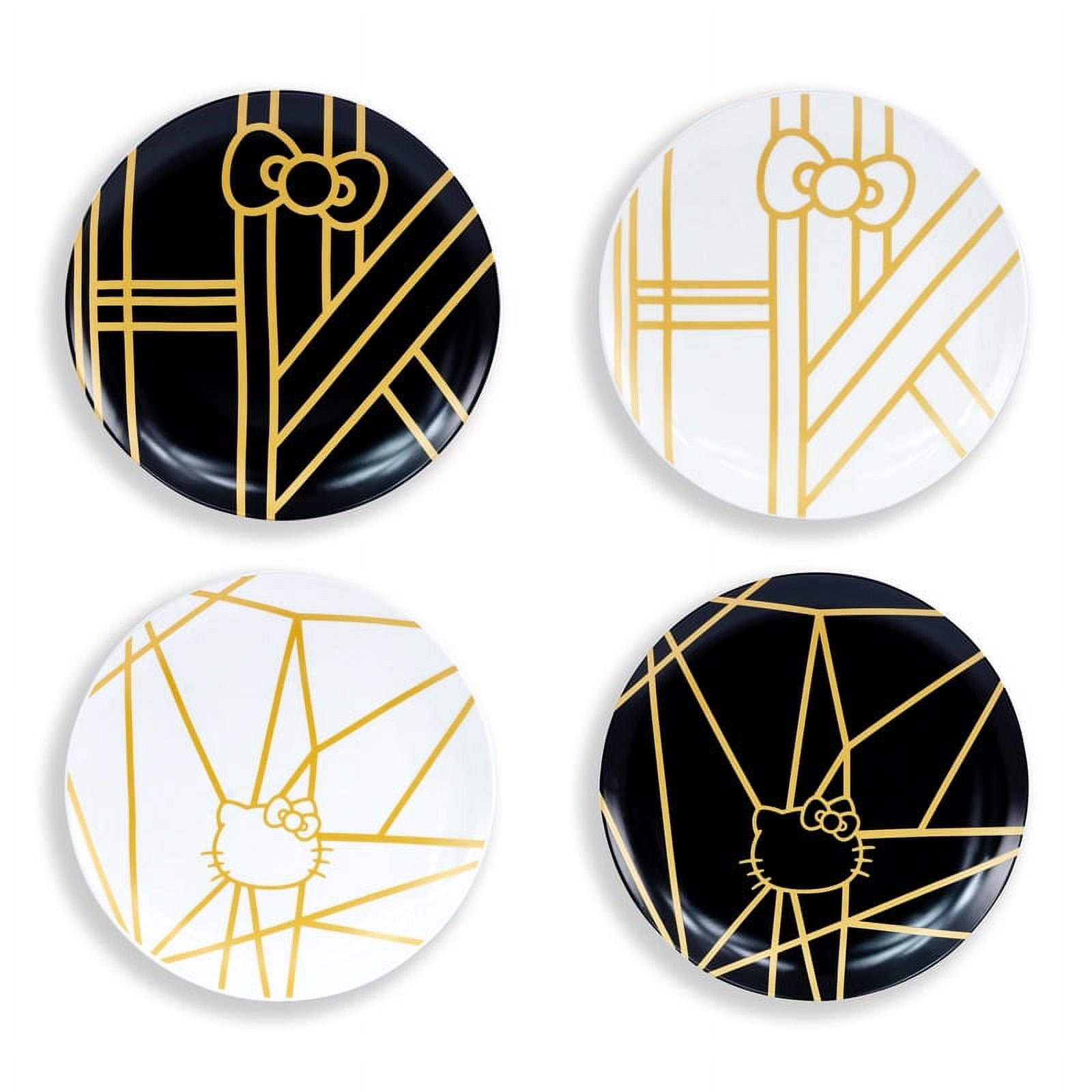 Seven20 UGT-SO11551-C Hello Kitty Panache Black & Gold 4 Piece Side Plate Set