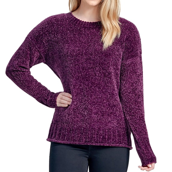 Seven7 Chenille Pullover Sweater In Blackberry Wine, XXL