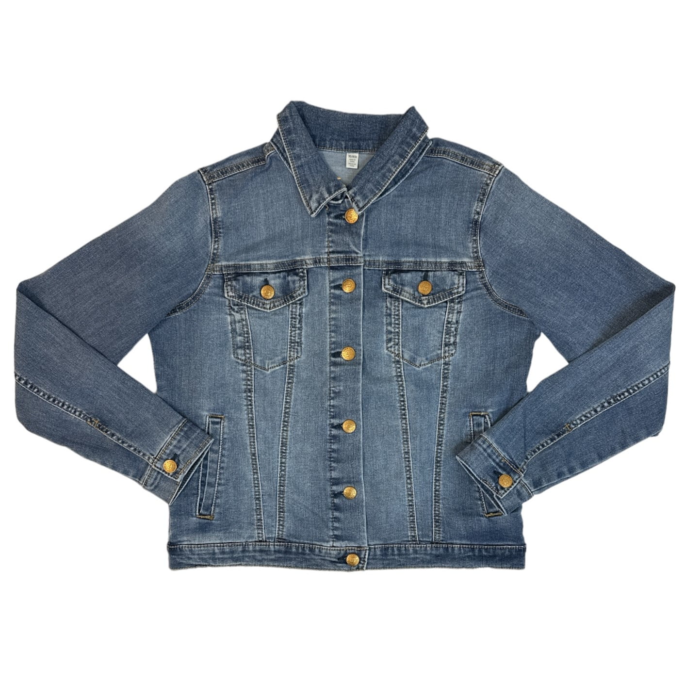 Seven7 Ladies Stretch Comfortable Collared Button Up Denim