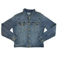 thumbnail image 1 of Seven7 Ladies Stretch Comfortable Collared Button Up Denim Jacket (Kramer, L), 1 of 1