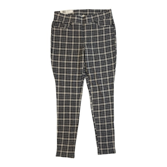 Seven7 Women's 4-Way Stretch Skinny Leg Pull On Ponte Pant Legging (Dandy Plaid Grey, L)