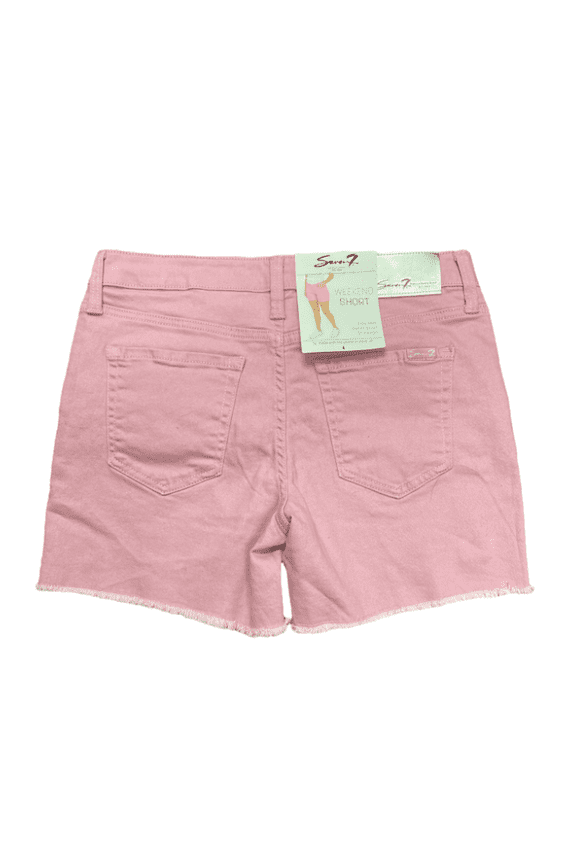 Women's 5" Fray Hem Mid Rise Comfortable Denim Weekend Short (Pastel Lavender, 10)