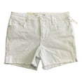 thumbnail image 1 of Seven7 Women's 5" Fray Hem Mid Rise Comfortable Denim Weekend Short (White, 16), 1 of 3