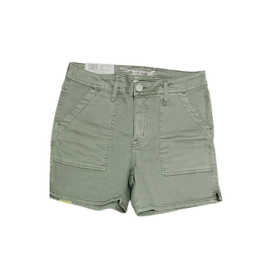 Seven7 Women's 5" Soft Twill Utility Shorts w/ Front Patch Pockets (Agave Green, 16)