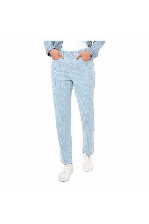 Women's 90's Straight Jean Size 12 Blue Stripe