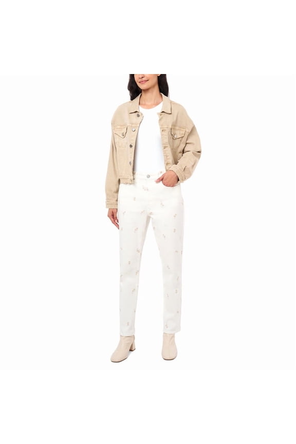Women's 90s Straight Jean - Cream Embroidery