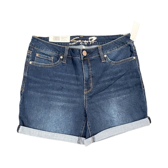 Seven7 Women's Denim Rolled Cuff Slim Fit Weekend Short (Dana, 12)