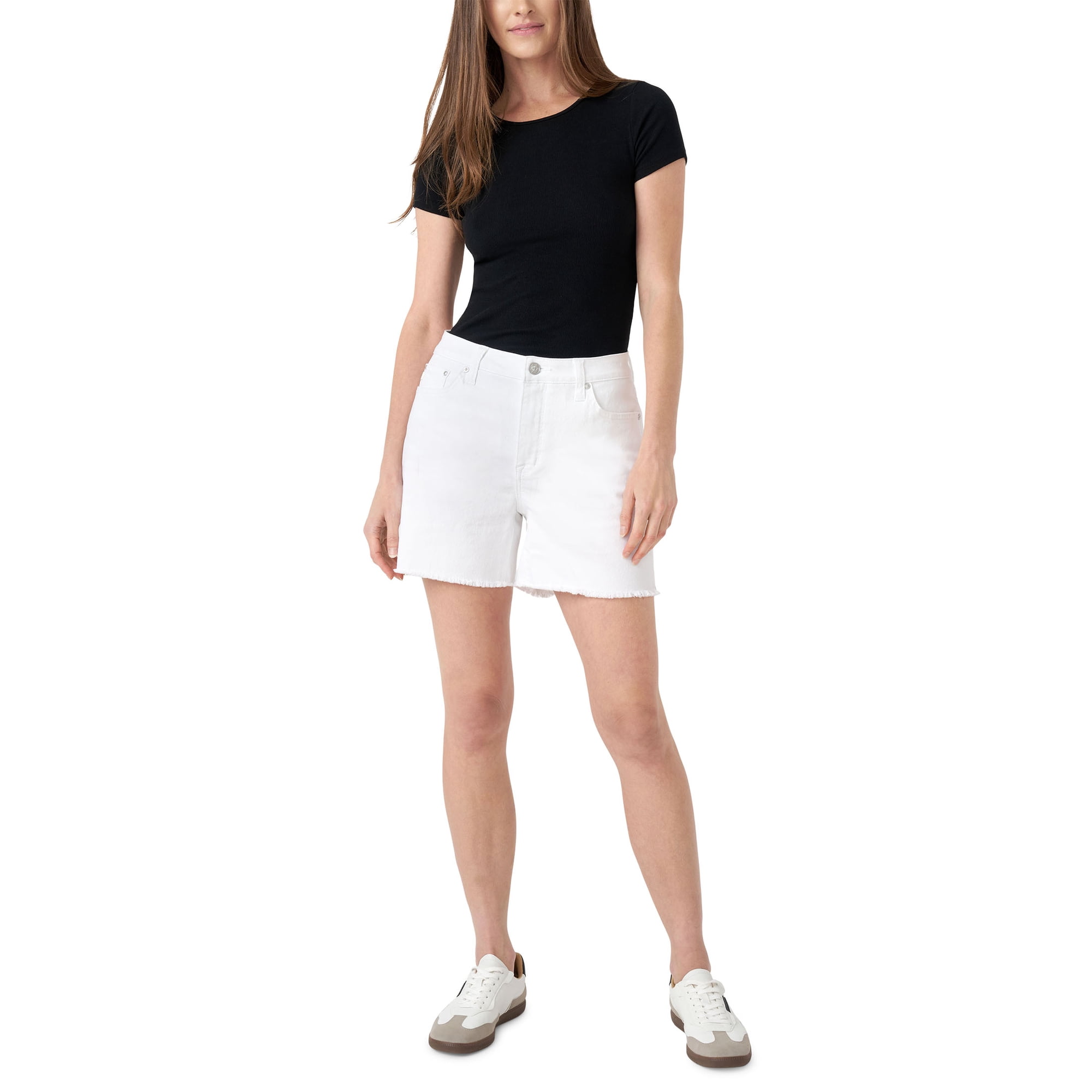Seven7 Women’s High Rise Weekend Denim Shorts — 3-Piece Bulk Bundle (White, Assorted Sizes) 2