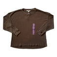 thumbnail image 1 of Seven7 Women's High-Low Hem Super Soft Waffle Knit Crew Pullover Top (Chocolate Brown, XXL), 1 of 2