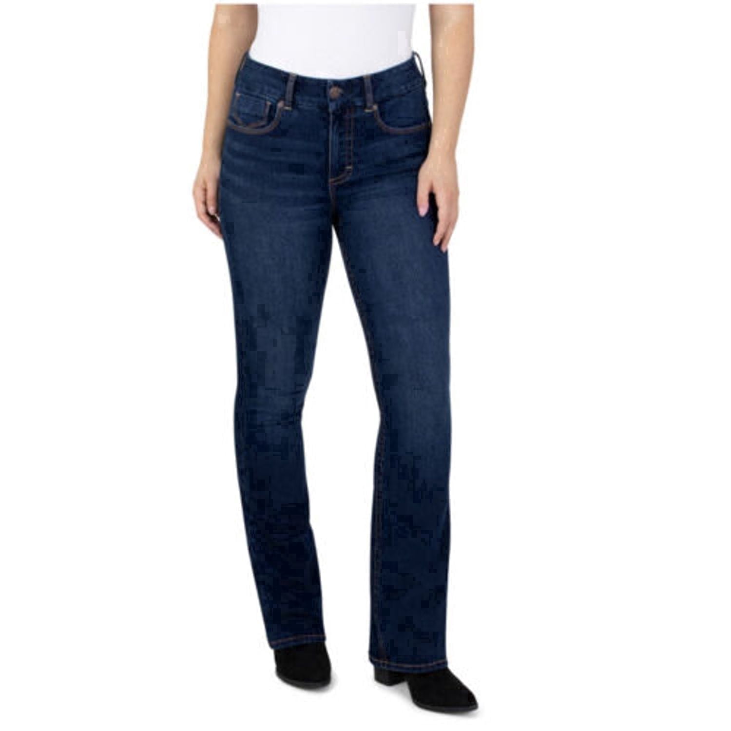 Seven7 Women's High Rise Tummyless Slim Boot Leg Jeans (London, 16)
