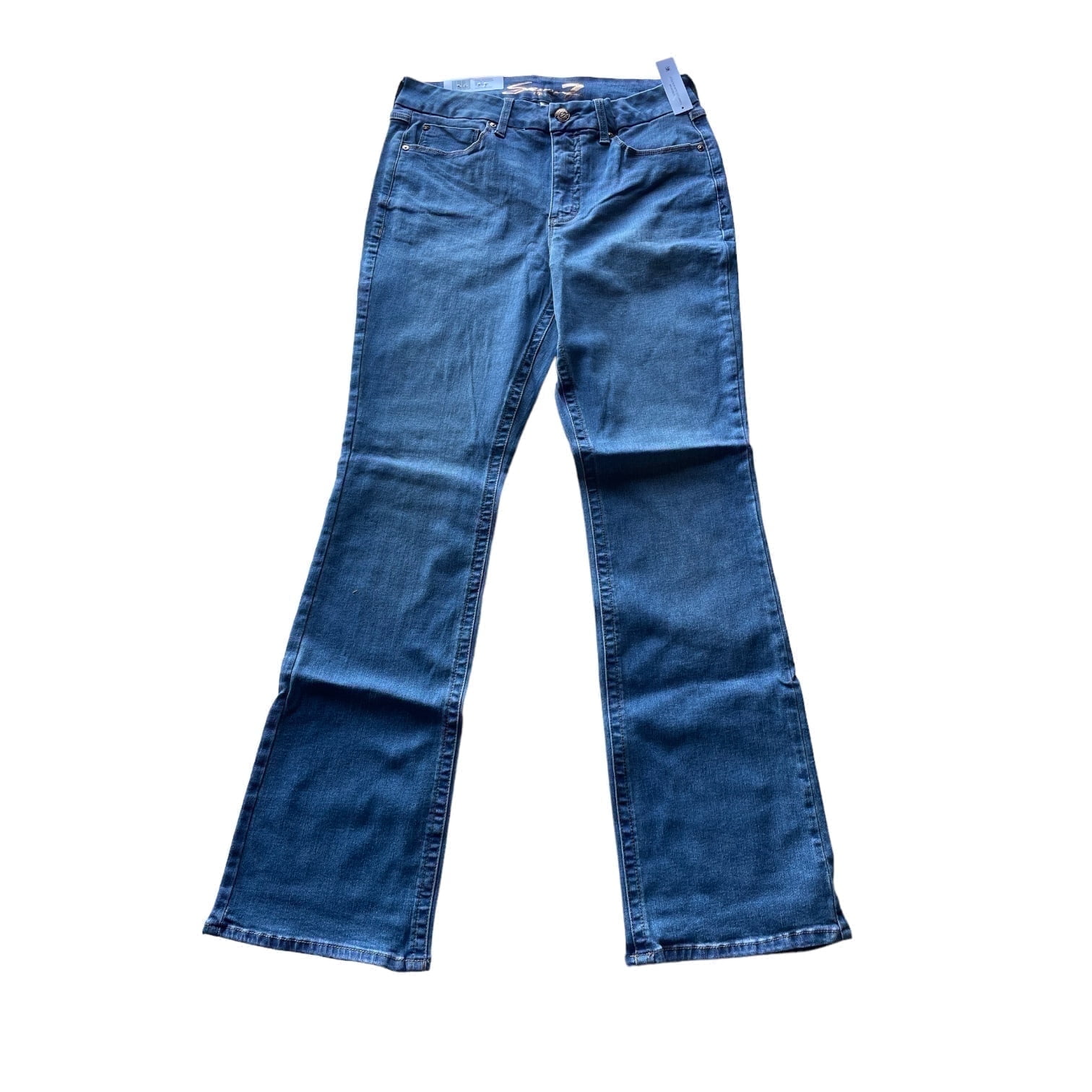 Seven7 Women's High Rise Tummyless Slim Boot Leg Jeans (Pasadena