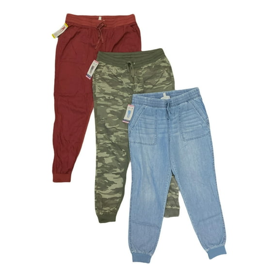 Seven7 Women's Lightweight Relaxed Utility Jogger Pants w/ Pockets (Indigo, L)