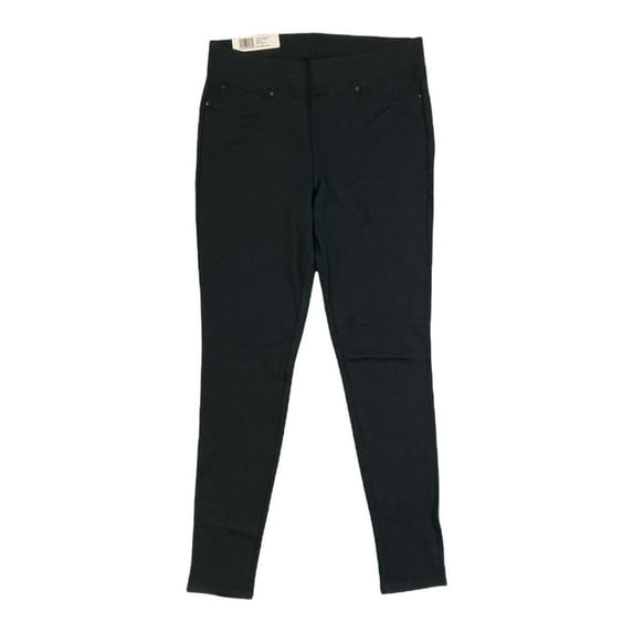 Seven7 Women's Pull On 4-Way Stretch Skinny Fit Ponte Legging Pants (Black, XL)