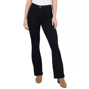Seven7 Women's Slim Flare Jean (Black, 12)
