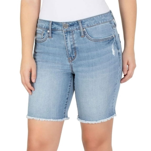 Seven7 Women's Soft Stretch Fray Hem Sunset Bermuda Short (Resist, 6)