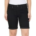 thumbnail image 1 of Seven7 Women's Soft Stretch Rolled Hem Sunset Bermuda Short (Black, 14), 1 of 4